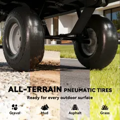 Outsunny 114L Steel Frame Garden Cart Trolley - Green - 8