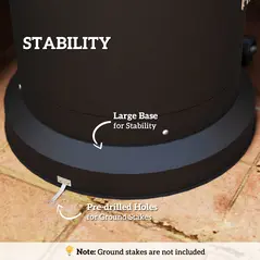 Outsunny 11 KW Freestanding Gas Patio Heater, Adjustable Outdoor Garden Propane Heater with Tip-Over Switch, Wheels, Pulse Ignition, Tank Room with Openable Door, Black - 7