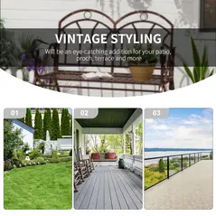 Outdoor Iron Rocking Chair-Bronze Red - 6