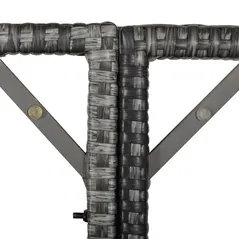 Outsunny 10 Seater Rattan Cube Garden Furniture Set with Parasol Hole, Rattan Dining Set with Cushions, Outdoor Dining Table and Chairs with Rectangular Glass Top Table for Patio, Mixed Grey - 9