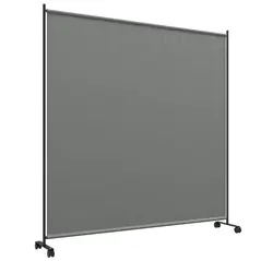 Outsunny 183 x 181cm Outdoor Privacy Screen, with Wheels - Dark Grey - 1