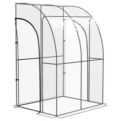 Outsunny 143cm x 118cm Walk-In Lean To Greenhouse, with Accessories - 1