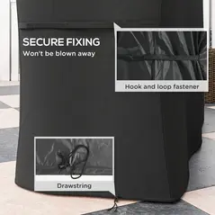 Outsunny 147 x 61cm Plastic Coated Protective Grill Cover - Black - 5