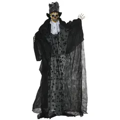 Outsunny 189cm Life Size Outdoor Halloween Decorations Ghost Bridegroom, Animated Prop Animatronic Decor with Sound and Motion Activated, Light Up Eyes, Howling Sound - 1