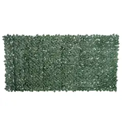 Outsunny 1-Piece Artificial Leaf Hedge Screen Privacy Fence Panel for Garden Outdoor Indoor Decor, Dark Green, 3M x 1.5M - 9