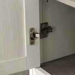 kleankin Tall Bathroom Storage Cabinet, Freestanding Tower Cabinet with 3 Open Shelves and Adjustable Shelf, Antique White - 8