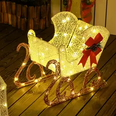 Outsunny 170 LED Light Reindeer and Sleigh Christmas Decoration - 7