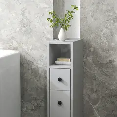 kleankin Slimline Bathroom Storage Cabinet - Grey - 8