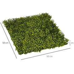 Outsunny 12PCS Artificial Boxwood Wall Panels 50cm x 50cm Grass Privacy Fence Screen Faux Hedge Greenery Backdrop Encrypted Milan Grass for Home Garden Backyard Balcony - 3