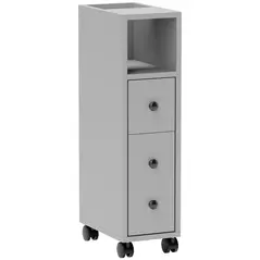 kleankin Slimline Bathroom Storage Cabinet - Grey - 1