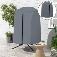 Outsunny 190 x Φ128cm Hanging Egg Chair Furniture Cover - Grey - 2