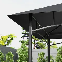 Outsunny 150 x 240cm BBQ Grill Gazebo, with Shelves - Grey - 9