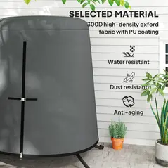 Outsunny 196 x 230 cm Hanging Egg Chair Protective Cover - Grey - 4