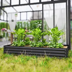 Outsunny 180 x 90cm Galvanised Steel Open Planter - 84H-211V00CG - 9