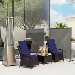 Outsunny 183 x 181cm Outdoor Privacy Screen, with Wheels - Dark Grey - 7