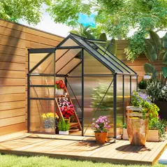 Outsunny 190 x 190cm Walk-In Polycarbonate Greenhouse - 2