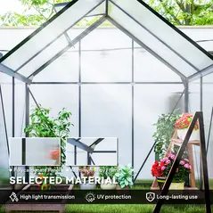 Outsunny 192.5 x 131cm Walk-In Polycarbonate Greenhouse - 4