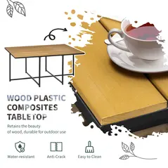 Outsunny 10 Seater Rattan Cube Garden Furniture Set, Rattan Dining Set with Cushions, Outdoor Dining Table and Chairs with 6 Armchairs, 4 Stools, Rectangular Wood Grain Plastic Top Table, Black - 6