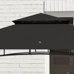 Outsunny 150 x 240cm BBQ Grill Gazebo, with Shelves - Grey - 8