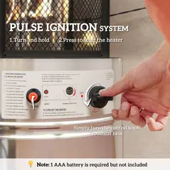 Outsunny 11Kw Adjustable Heat Gas Patio Heater - 6