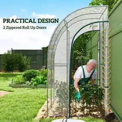 Outsunny 143cm x 118cm Walk-In Lean To Greenhouse, with Accessories - 6