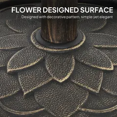 Outsunny 12kg Resin Garden Parasol Base, Round Umbrella Base, Heavy Duty Sun Umbrella Base for 32, 38, 48 mm Umbrella Poles for Deck Poolside, Bronze Tone - 6