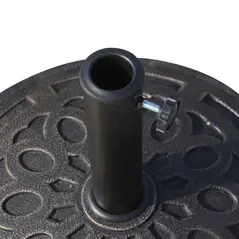 Outsunny 14kg Round Garden Parasol Base Holder Decorative Resin Market Umbrella Stand with Adjustable Coupler, Bronze - 7