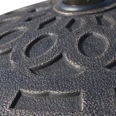 Outsunny 14kg Round Garden Parasol Base Holder Decorative Resin Market Umbrella Stand with Adjustable Coupler, Bronze - 9