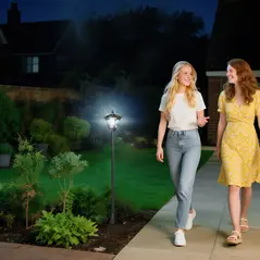 Outsunny 1.2m Solar Powered Outdoor Lamp Post - Black - 2