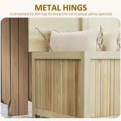 Outsunny 172 Litre Outdoor Storage Box, Wooden terrace Box Garden Storage Container, Natural - 5