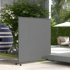 Outsunny 183 x 181cm Outdoor Privacy Screen, with Wheels - Dark Grey - 2