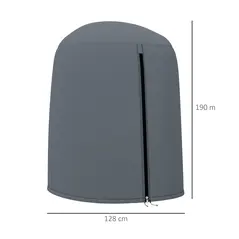 Outsunny 190 x Φ128cm Hanging Egg Chair Furniture Cover - Grey - 3