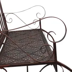 Outdoor Iron Rocking Chair-Bronze Red - 8