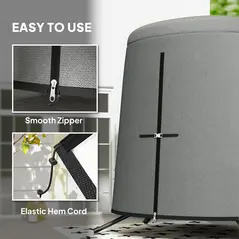 Outsunny 196 x 230 cm Hanging Egg Chair Protective Cover - Grey - 5