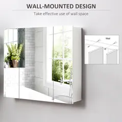 kleankin Wall Mounted Mirror Cabinet - White - 4