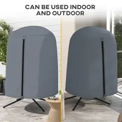 Outsunny 190 x Φ128cm Hanging Egg Chair Furniture Cover - Grey - 6