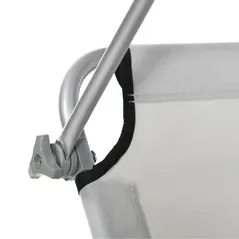 Outsunny 2 Pieces Outdoor Foldable Sun Lounger, 4 Level Adjustable Backrest Reclining Sun Lounger Chair with Angle Adjust Sun Shade Awning for Beach, Garden, Patio, Light Grey - 8