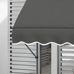 Outsunny 2.5 x 1.2m Retractable Awning, Free Standing Patio Sun Shade Shelter, UV Resistant, for Window and Door, Dark Grey - 9