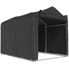 Outsunny 2.2 x 1.6 m Garden Storage Tent, Waterproof Anti-UV Bike Tent with Roll-up Zipper Door, Galvanised Outdoor Storage Shelter Carport for Bike, Motorbike, Garden Tools, Black - 1