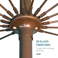 Outsunny 2.5m Shanghai Garden Parasol Umbrella with Crank & Tilt, Adjustable Outdoor Sun Shade, Blue - 7