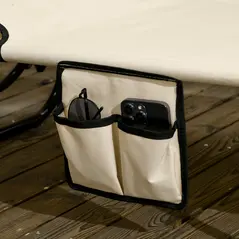 Outsunny 2 Piece Folding Sun Loungers with Canopy, Adjustable Recliner Garden Chairs with Side Pocket, Steel Frame and Breathable Mesh for Outdoor, Pool, Beach, Garden, Tan Brown - 9