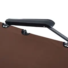 Outsunny 2 in 1 Folding Sun Lounger Reclining Garden Chair Set of 2 with 2-Level Adjustable Backrest, Outdoor Zero Gravity Recliner Garden Chairs with Head Pillow and Armrests, Brown - 9