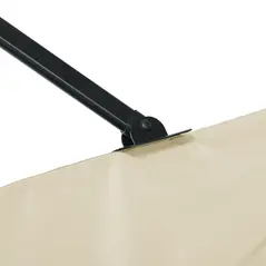 Outsunny 2.5 x 2.5m Patio Offset Parasol Umbrella Cantilever Hanging Aluminium Sun Shade Canopy Shelter 360° Rotation with Crank Handle and Cross Base, Cream White - 9