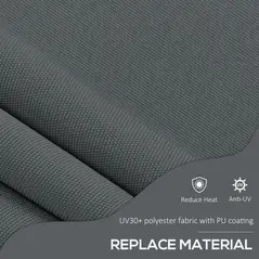 Outsunny 2.5 x 1.2m Retractable Awning, Free Standing Patio Sun Shade Shelter, UV Resistant, for Window and Door, Dark Grey - 6