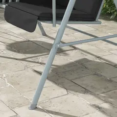 Outsunny 2 Seater Garden Swing Chair Patio Rocking Bench w/ Tilting Canopy, Double Padded Seats, Storage Bag and Tray, Black - 9