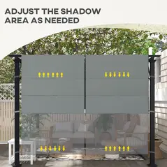 Outsunny 2 Pcs UV Protection Pergola Replacement Canopy, Pergola Shade Cover, Easy to Install, for 3 x 3(m) Pergola, Dark Grey - 7