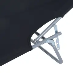 Outsunny 2 Pieces Outdoor Foldable Sun Lounger, 4 Level Adjustable Backrest Reclining Sun Lounger Chair with Angle Adjust Sun Shade Awning for Beach, Garden, Patio, Black - 9