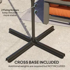 Outsunny 2.5m Rotating Cantilever Parasol - Orange - 6