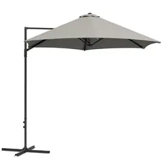 Outsunny 2.5m Rotating Cantilever Parasol - Light Grey - 1
