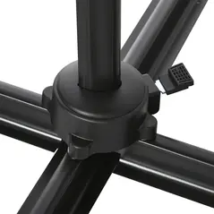 Outsunny 2.5 x 2.5m Patio Offset Parasol Umbrella Cantilever Hanging Aluminium Sun Shade Canopy Shelter 360° Rotation with Crank Handle and Cross Base, Cream White - 8